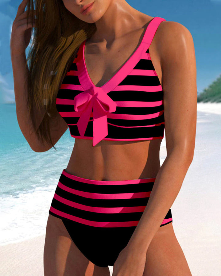 Martina | Bikini Righe Vita Alta