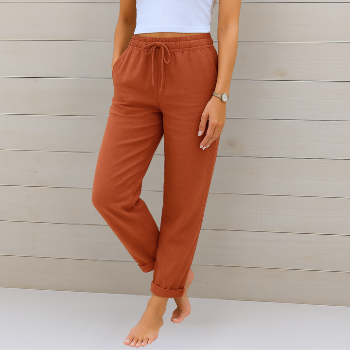 Maylora | Pantaloni in Lino Relax con Coulisse