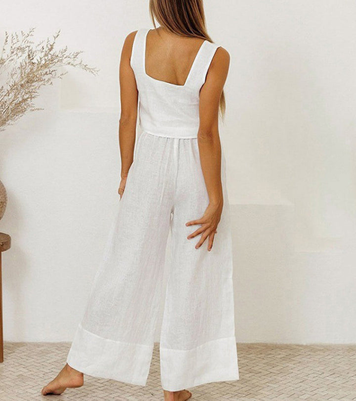 Megan - Completo Top Minimalista e Pantaloni Svasati