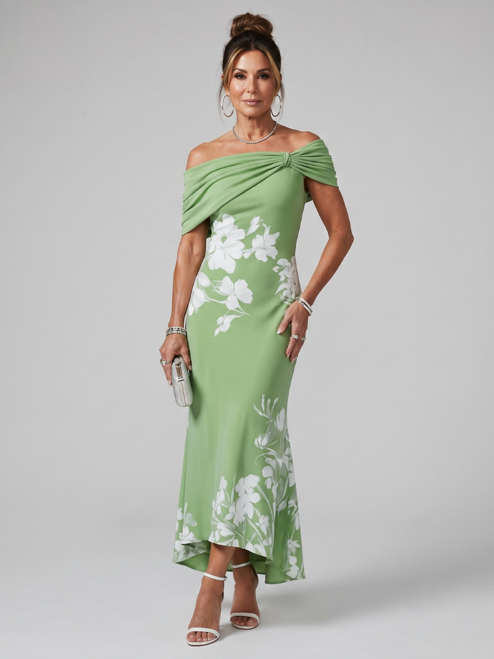 Cosma | Abito Drappeggiato Spalle Nude