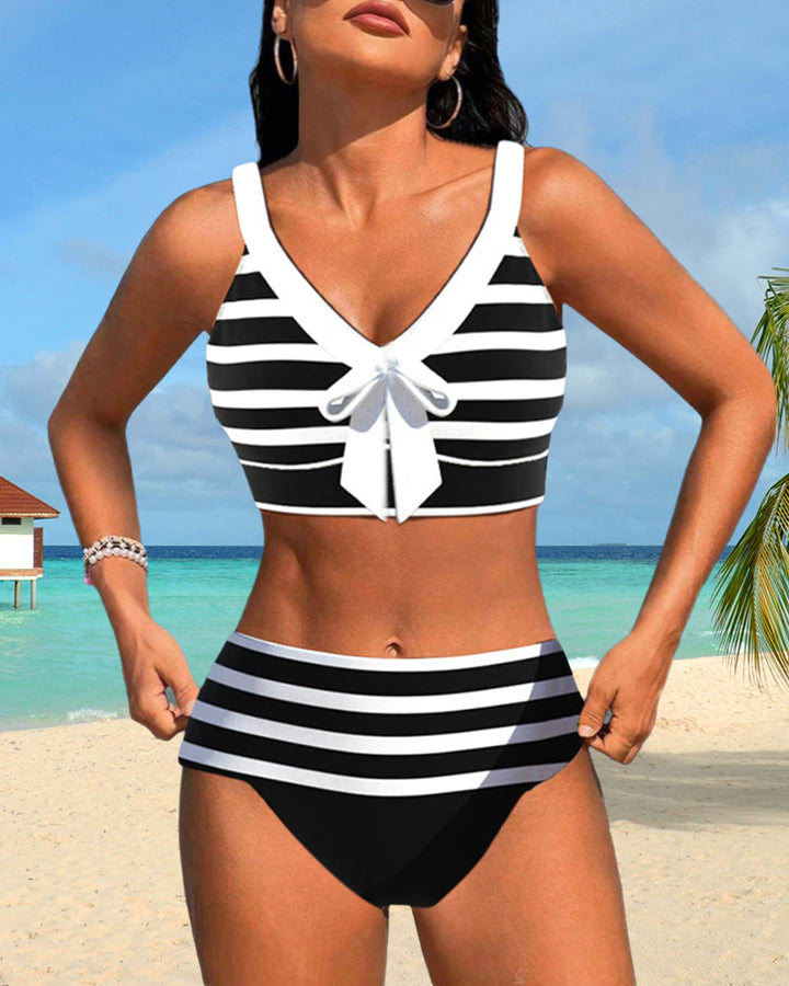 Martina | Bikini Righe Vita Alta