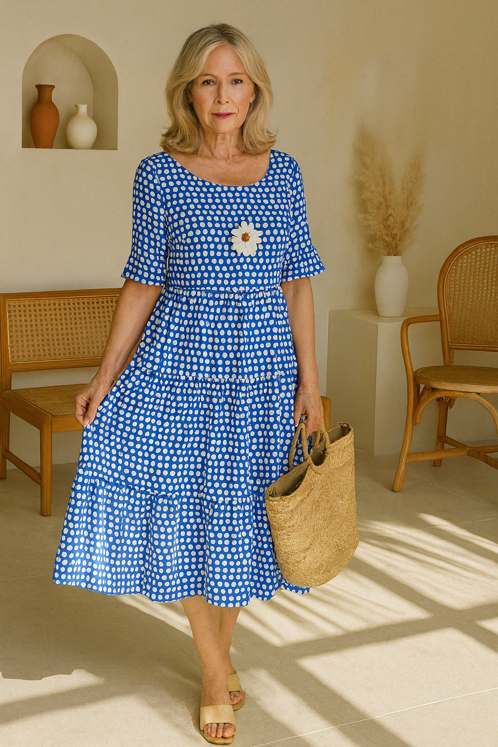 Noémie™ | Midi Abito Elegante Fluido