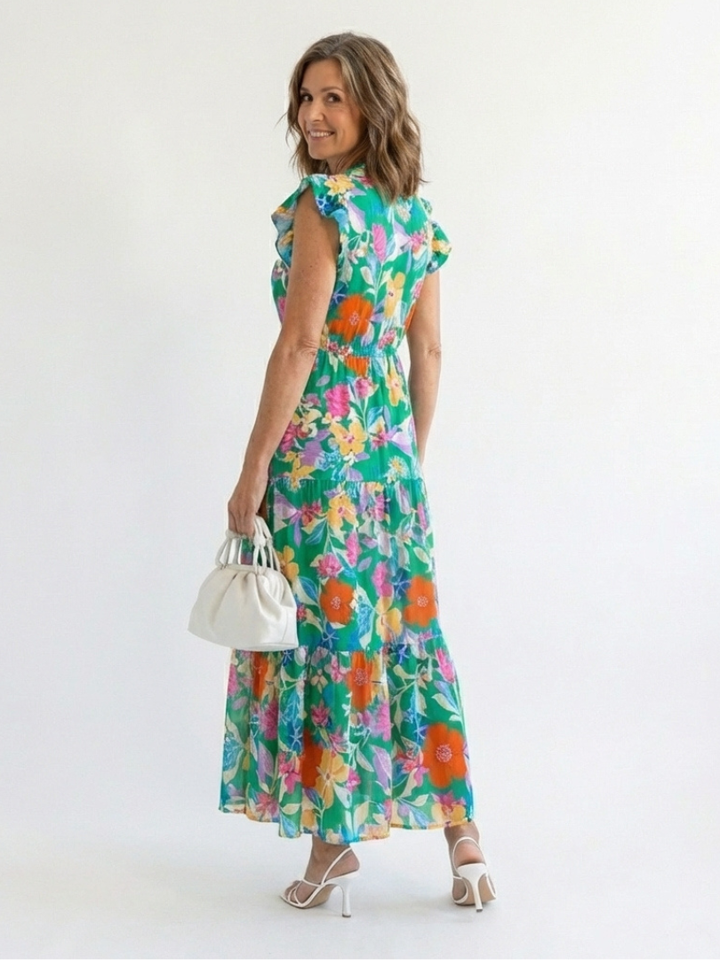 Lila | Midi Dress in Viscose with Floral Print