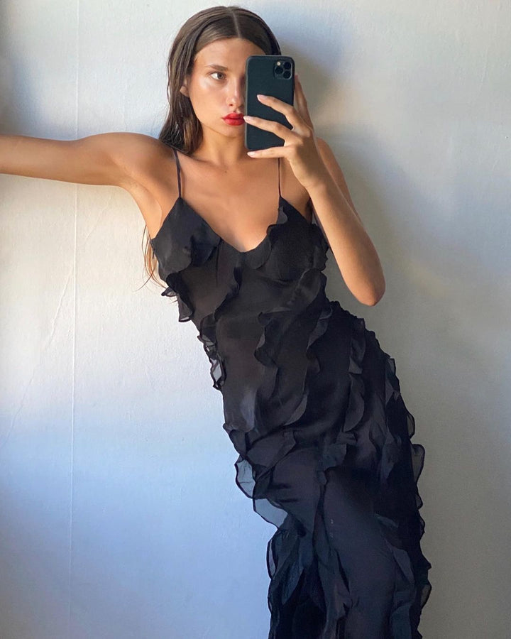 Ruffle | Abito Maxi Con Volant