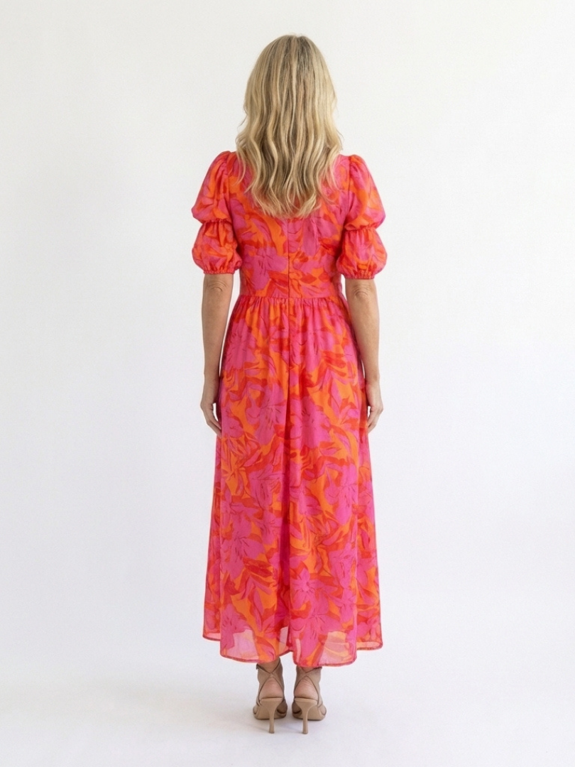 Willow | Midi Dress in Viscose with Balloon Sleeves