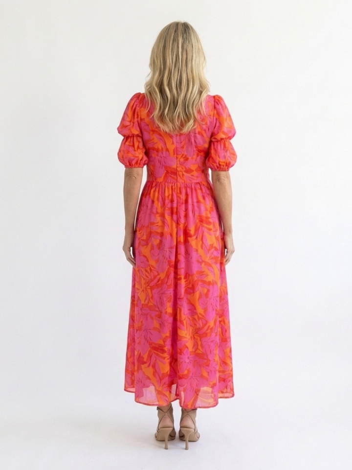 Willow | Midi Dress in Viscose with Balloon Sleeves