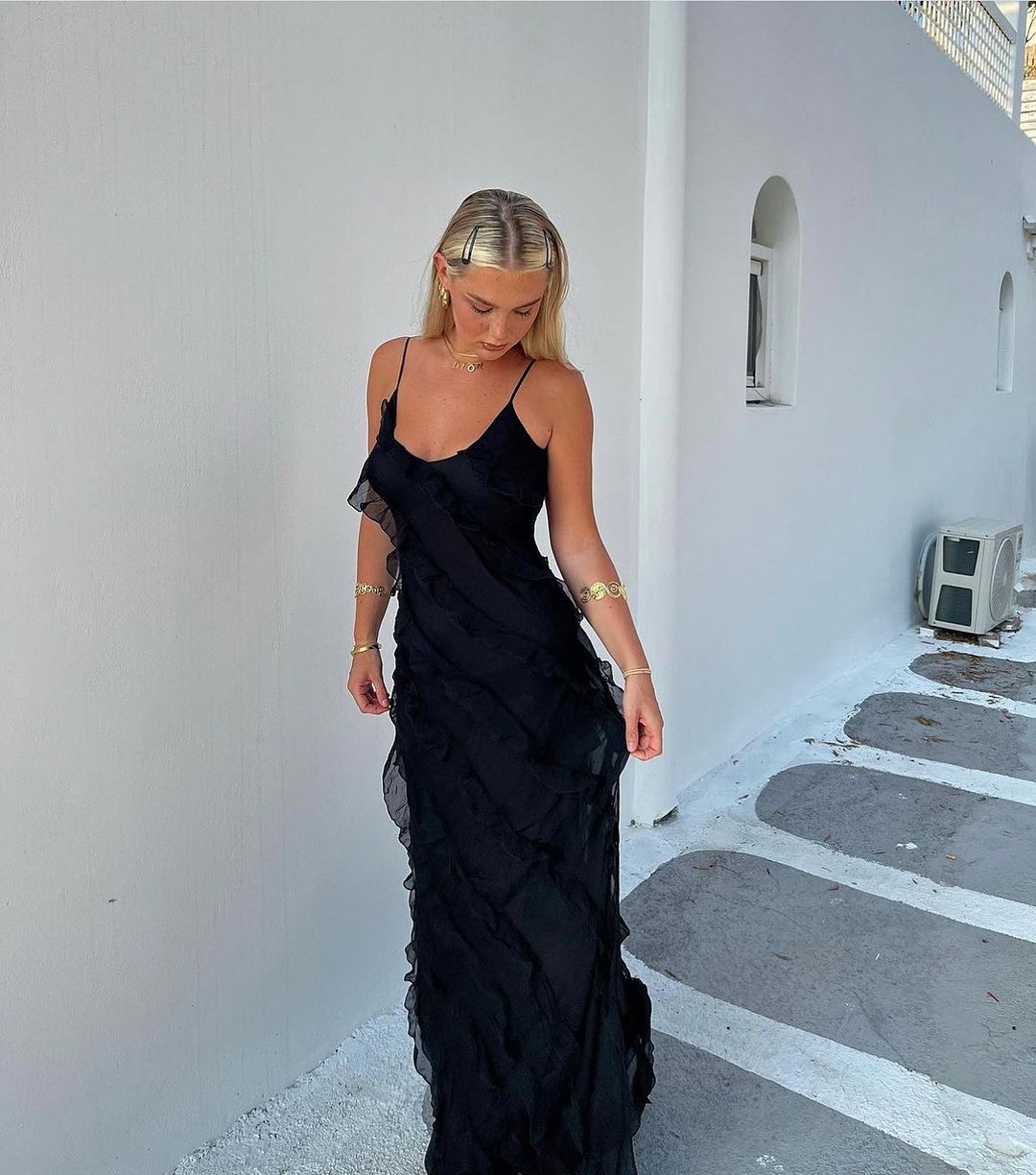 Ruffle | Abito Maxi Con Volant