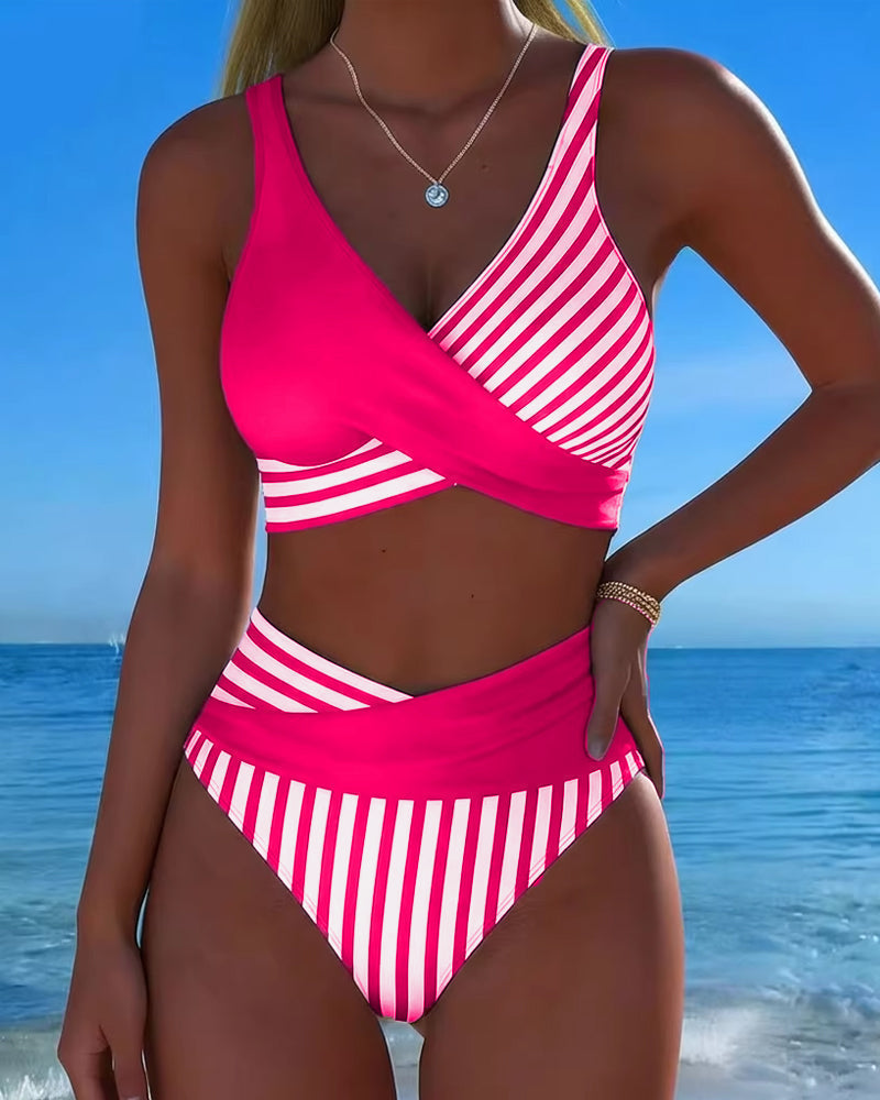 Giulia | Bikini Righe Incrociato