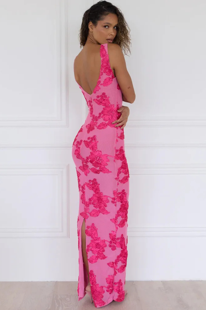 Amara | Elegante Maxi Abito Rosa