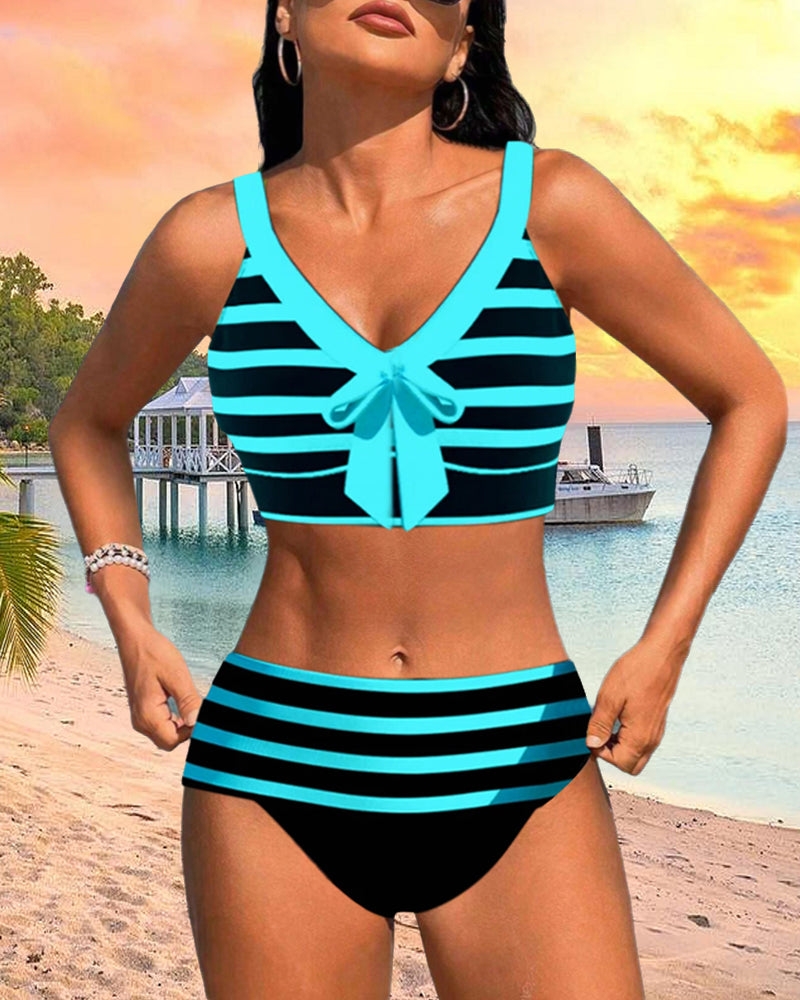 Martina | Bikini Righe Vita Alta