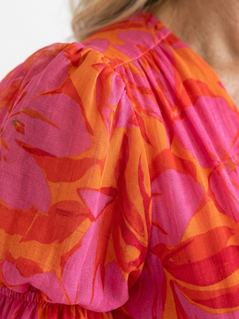 Willow | Midi Dress in Viscose with Balloon Sleeves