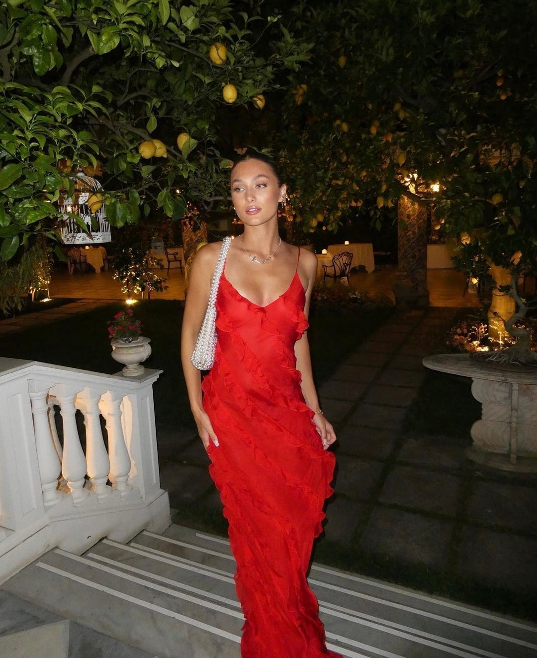 Ruffle | Abito Maxi Con Volant