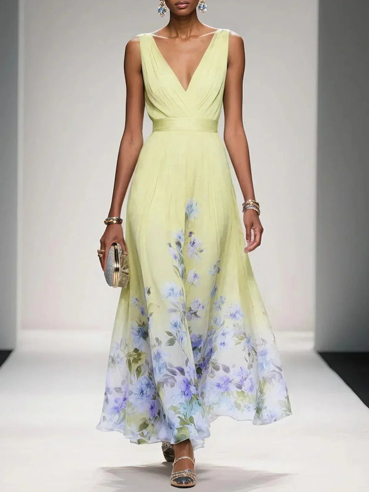 Rosa | Abito Maxi Chiffon Blu