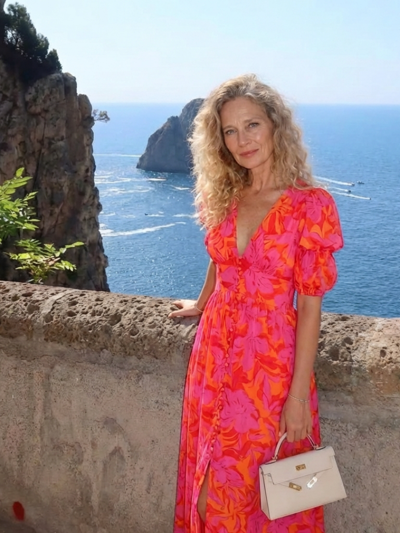 Willow | Midi Dress in Viscose with Balloon Sleeves