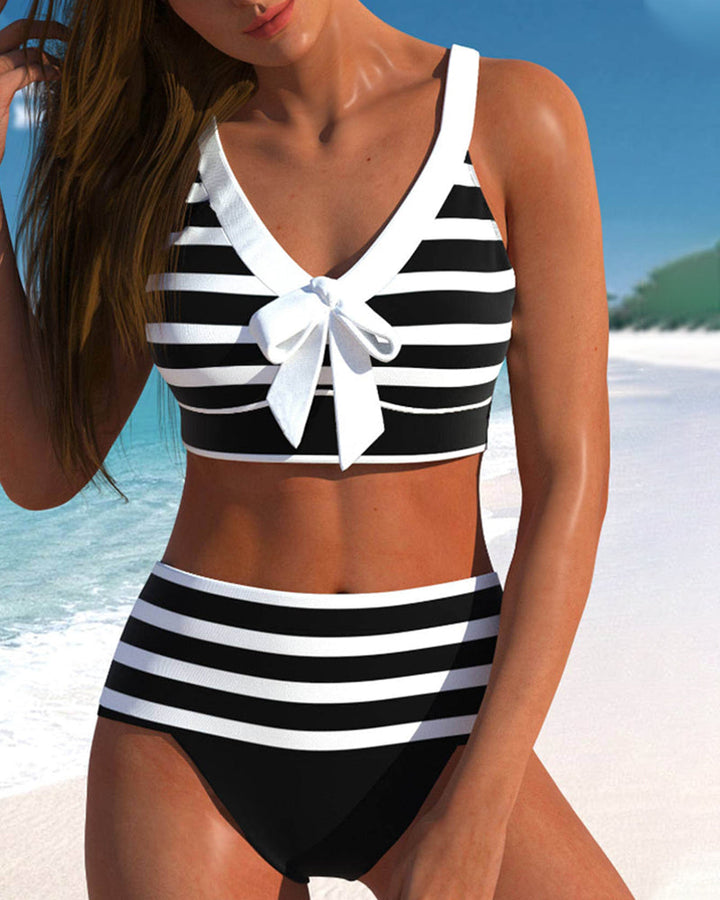 Martina | Bikini Righe Vita Alta