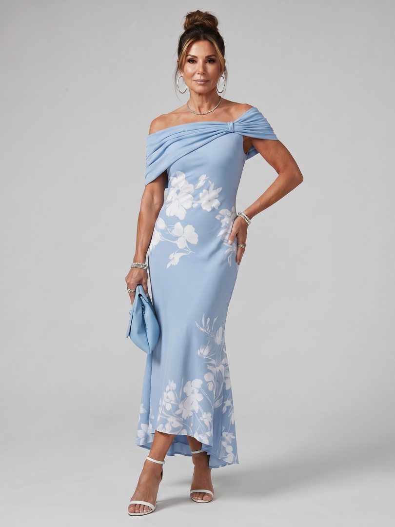 Cosma | Abito Drappeggiato Spalle Nude