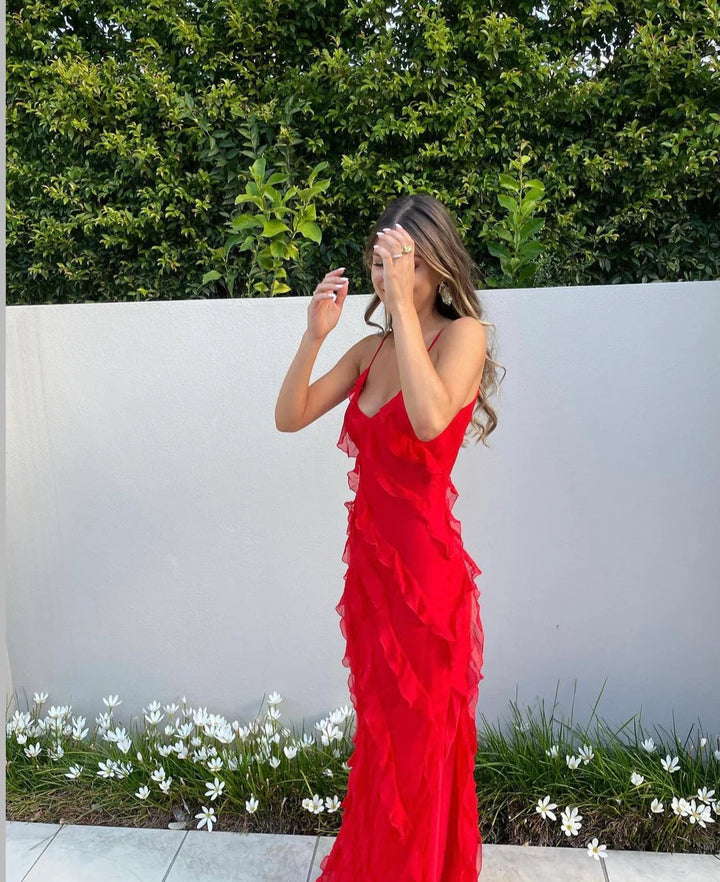 Ruffle | Abito Maxi Con Volant