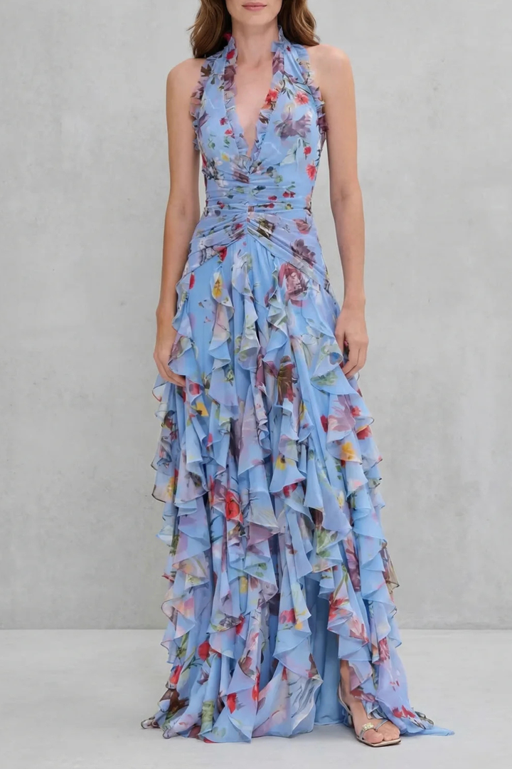 Bella | Abito Lungo con Scollo All'Americana