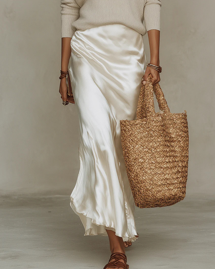 Elena | Abito Satin Con Maglione