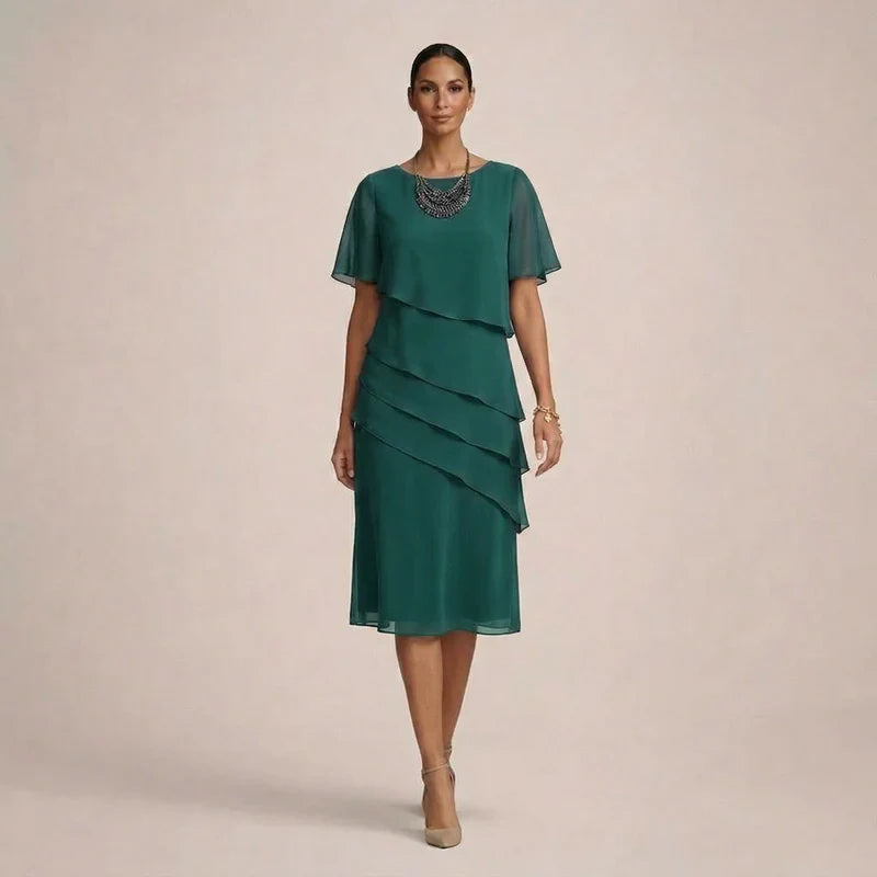 Mara™ | Abito Elegante con Volant e Fit Flattering
