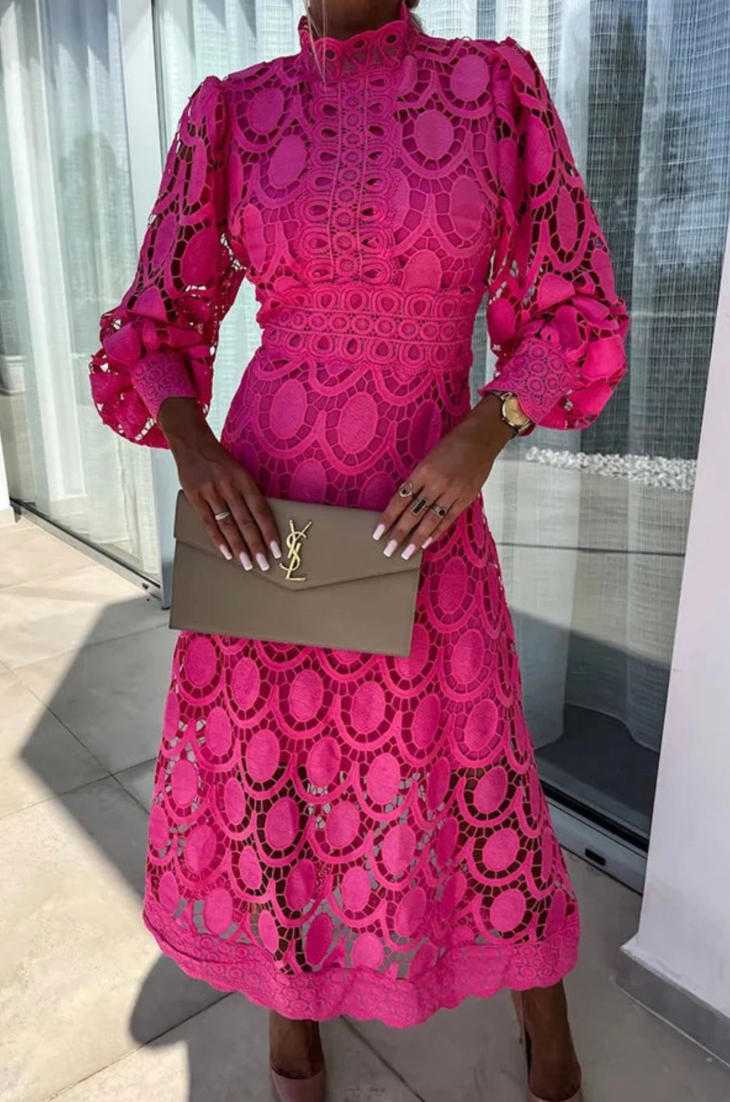 Elegante | Abito Midi In Pizzo