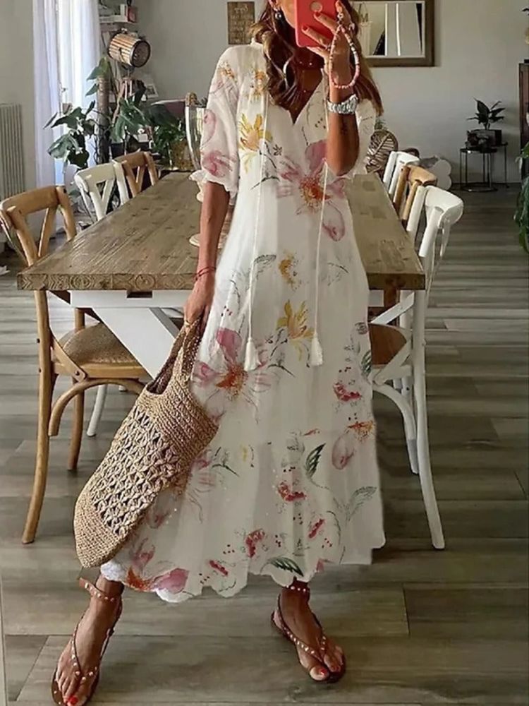 Élodie™ | Maxi Abito Floreale Elegante