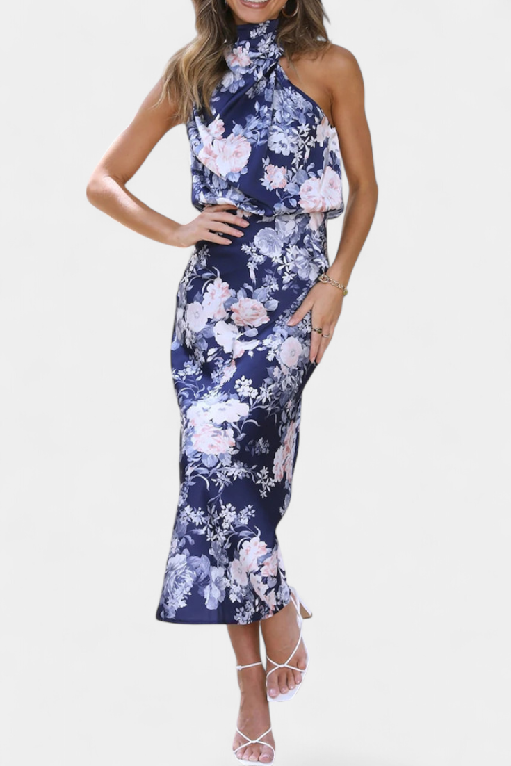 Lisa | Abito Maxi Halter Floreale