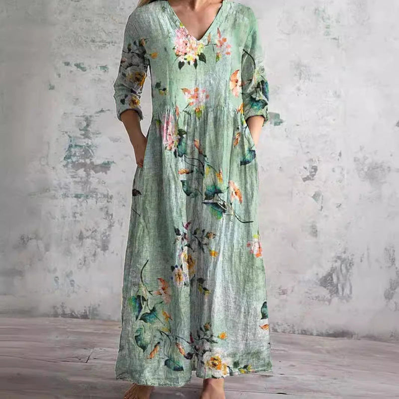 Saule | Vestito Estivo con Motivo Floreale