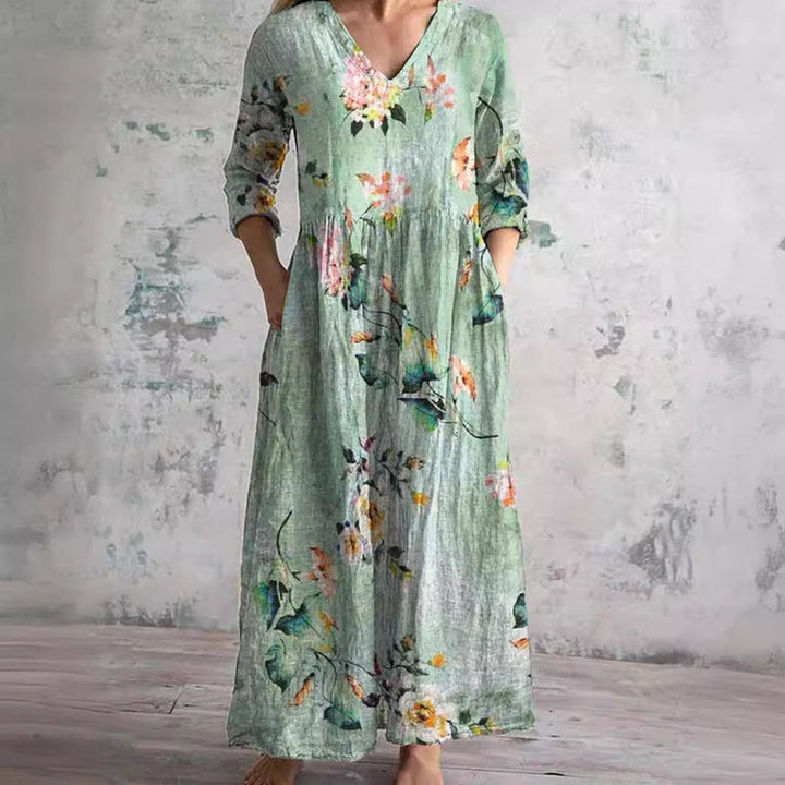 Saule | Vestito Estivo con Motivo Floreale