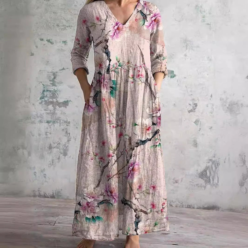 Saule | Vestito Estivo con Motivo Floreale