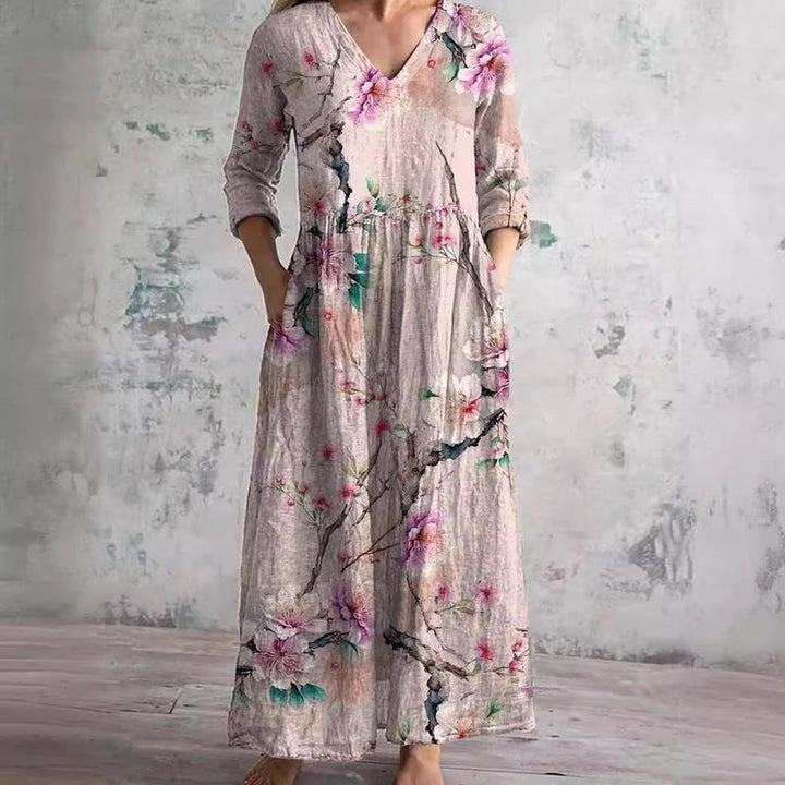 Saule | Vestito Estivo con Motivo Floreale
