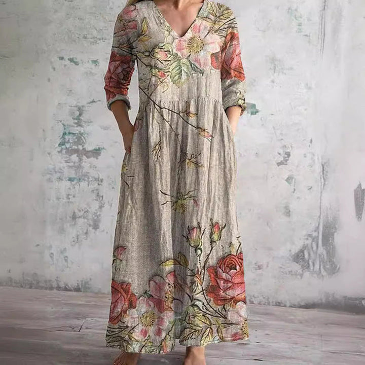 Saule | Vestito Estivo con Motivo Floreale