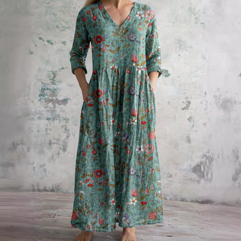 Saule | Vestito Estivo con Motivo Floreale
