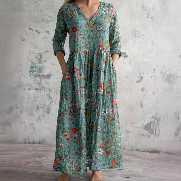 Saule | Vestito Estivo con Motivo Floreale