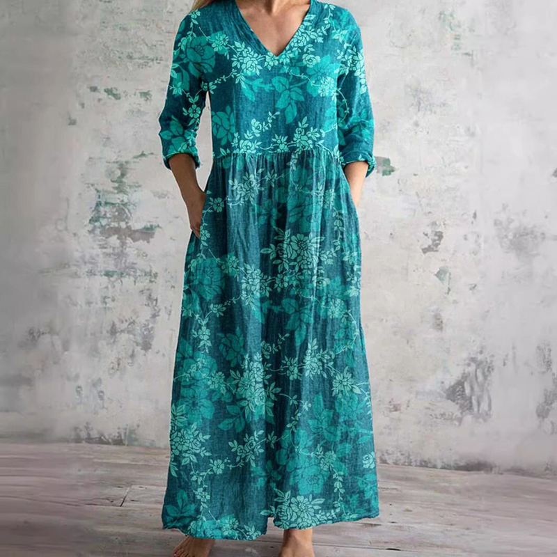 Saule | Vestito Estivo con Motivo Floreale