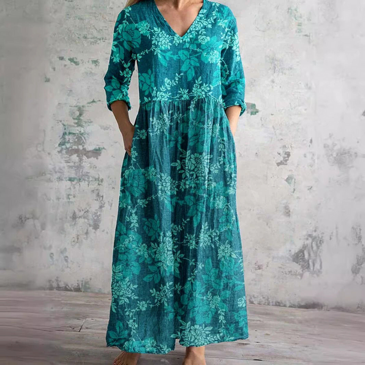Saule | Vestito Estivo con Motivo Floreale