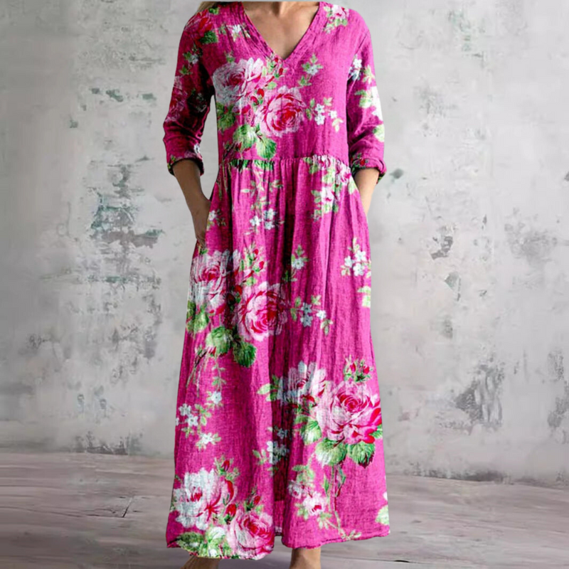 Saule | Vestito Estivo con Motivo Floreale