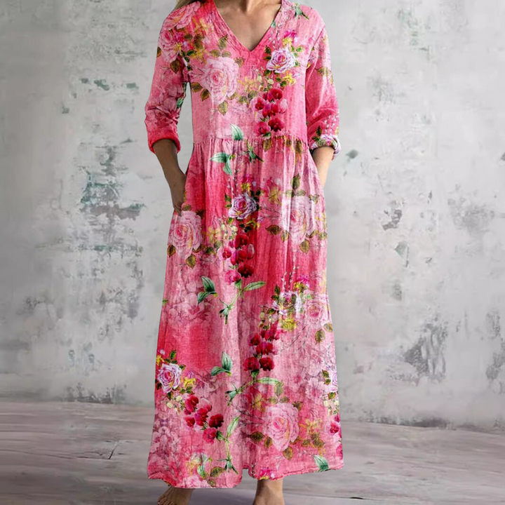 Saule | Vestito Estivo con Motivo Floreale