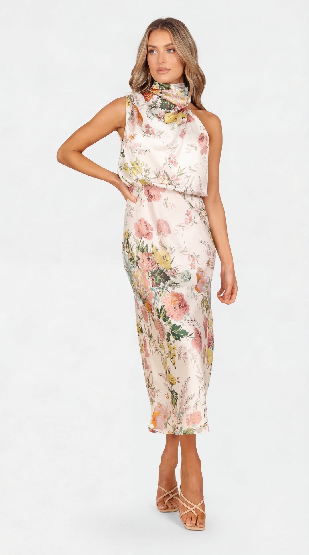 Lisa | Abito Maxi Halter Floreale