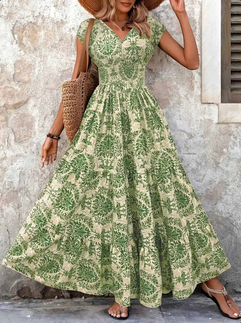 Lorena | Maxi Abito Barocco con Scollo a V