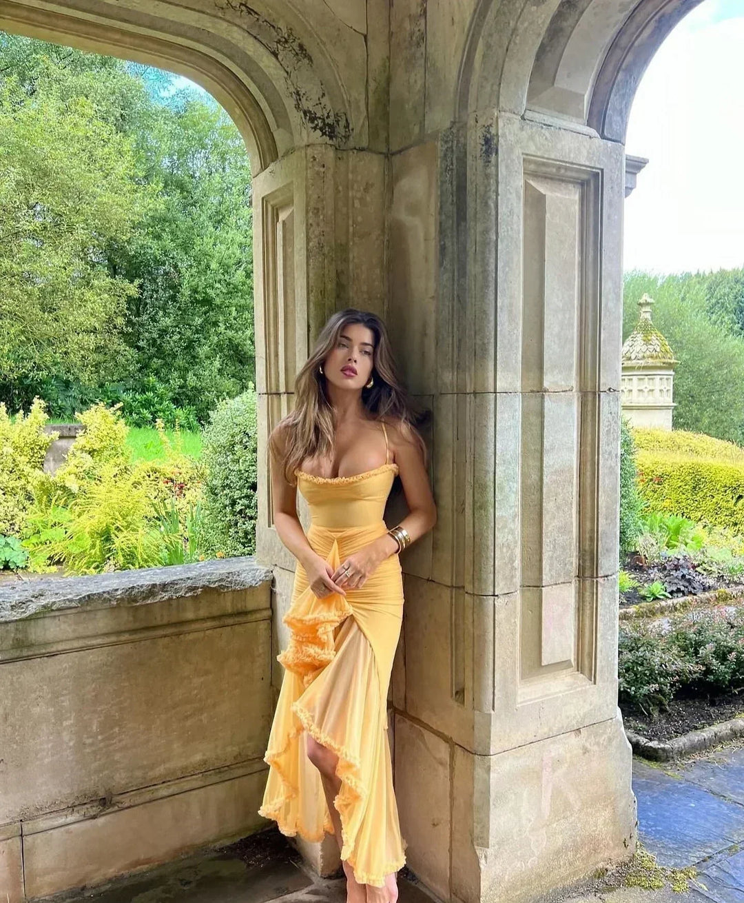 Chloe™ | Abito Rete Giallo