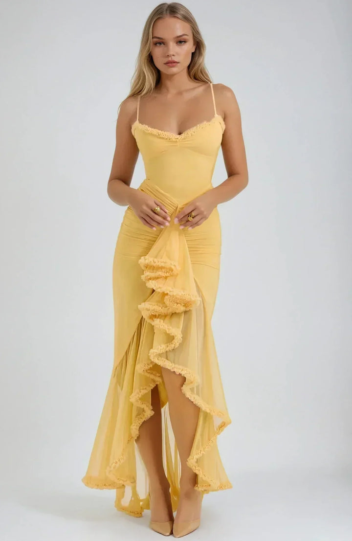 Chloe™ | Abito Rete Giallo