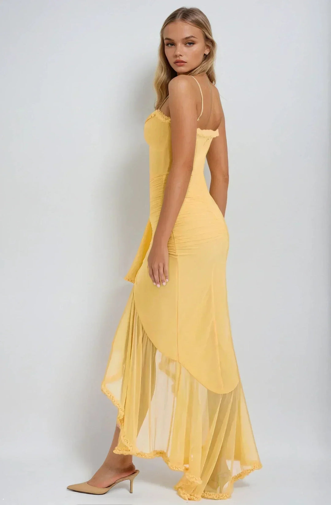 Chloe™ | Abito Rete Giallo