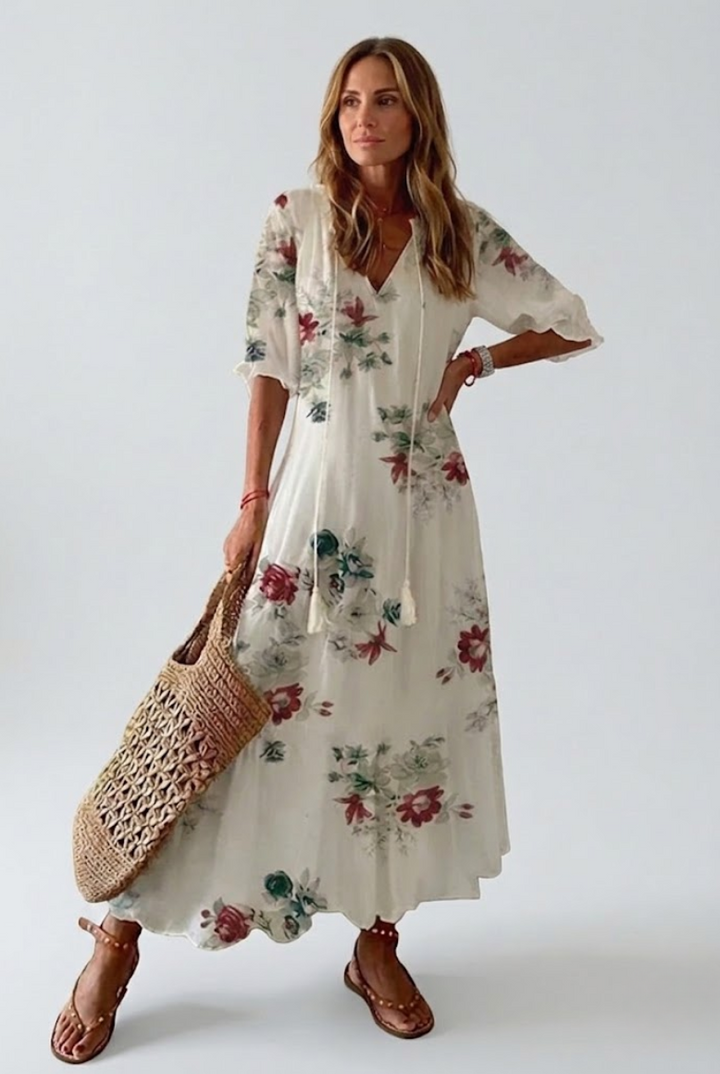 Élodie™ | Maxi Abito Floreale Elegante