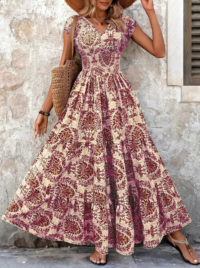 Lorena | Maxi Abito Barocco con Scollo a V