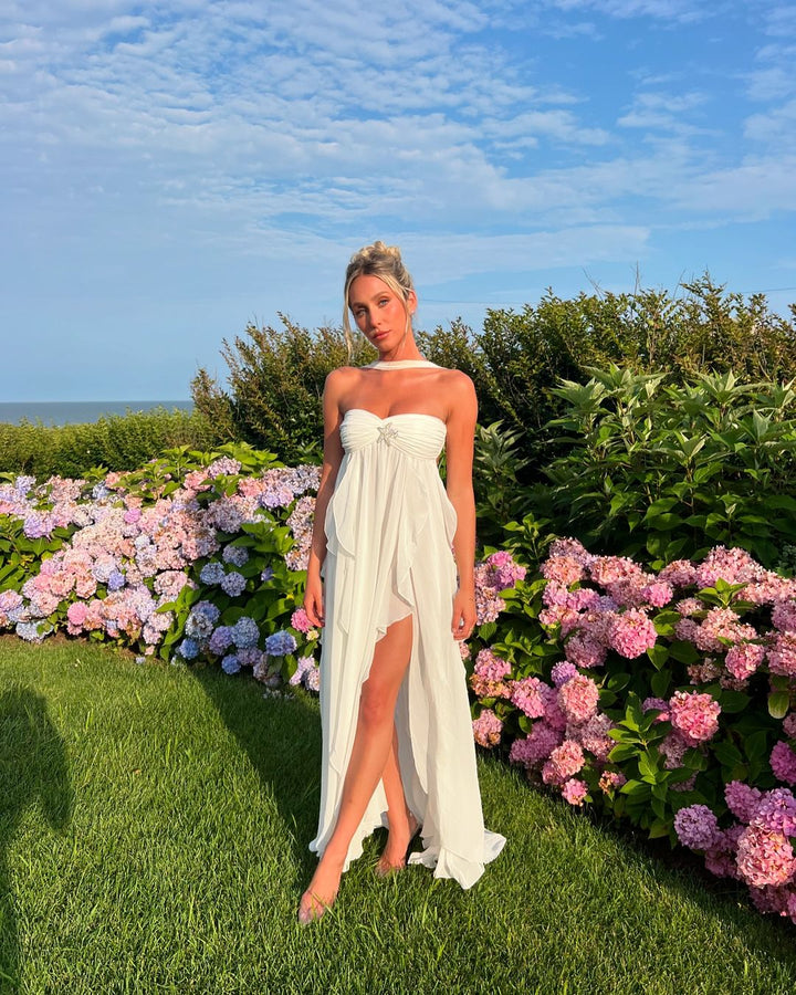 Romantic | Abito Maxi Con Rouches