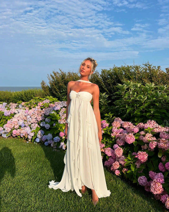 Romantic | Abito Maxi Con Rouches