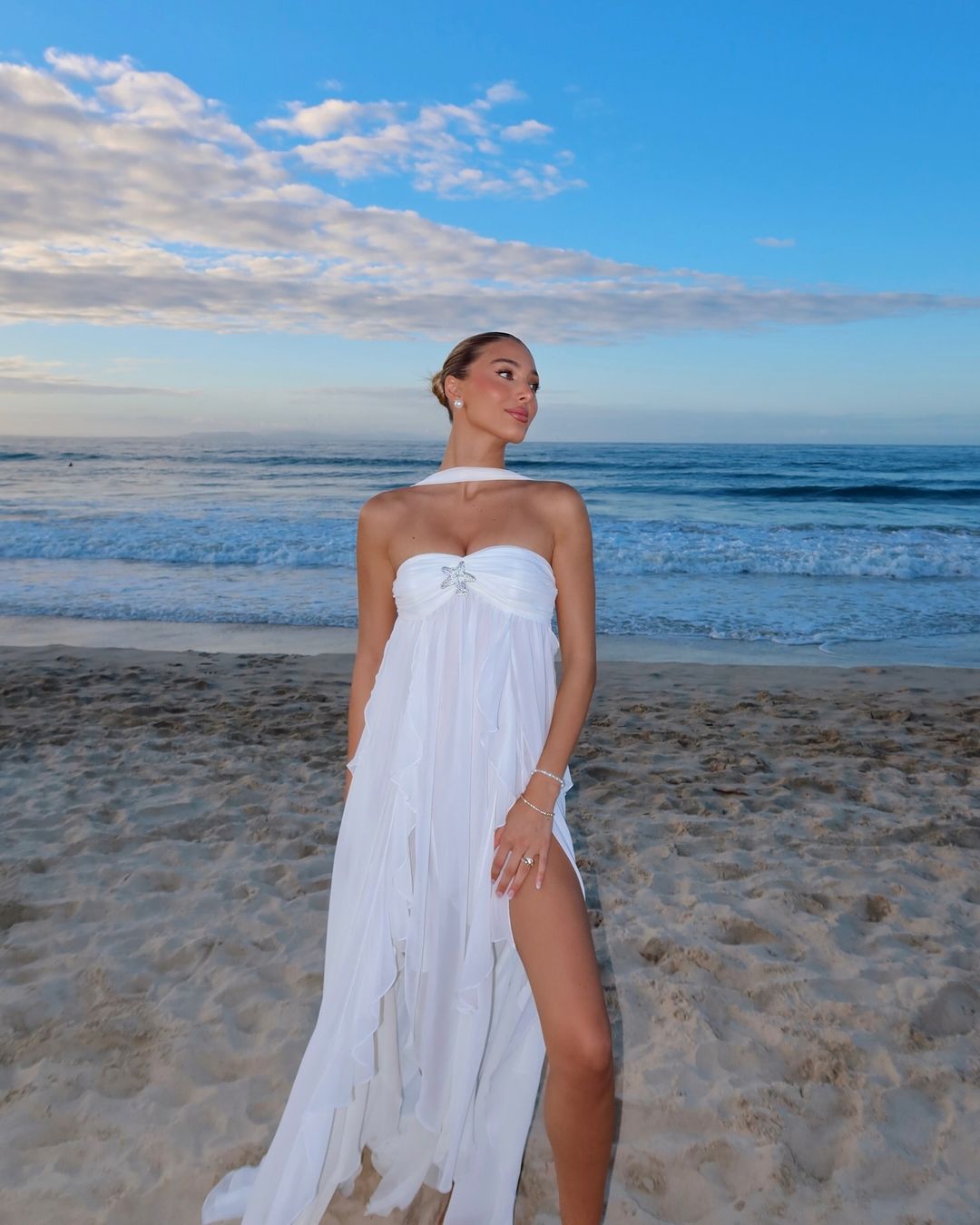 Romantic | Abito Maxi Con Rouches