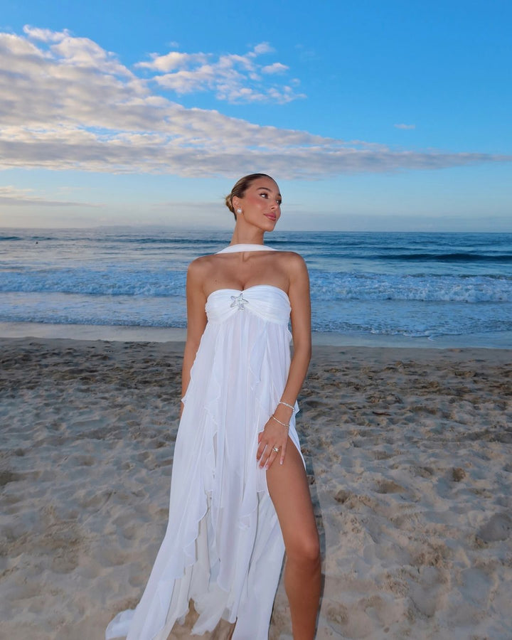 Romantic | Abito Maxi Con Rouches