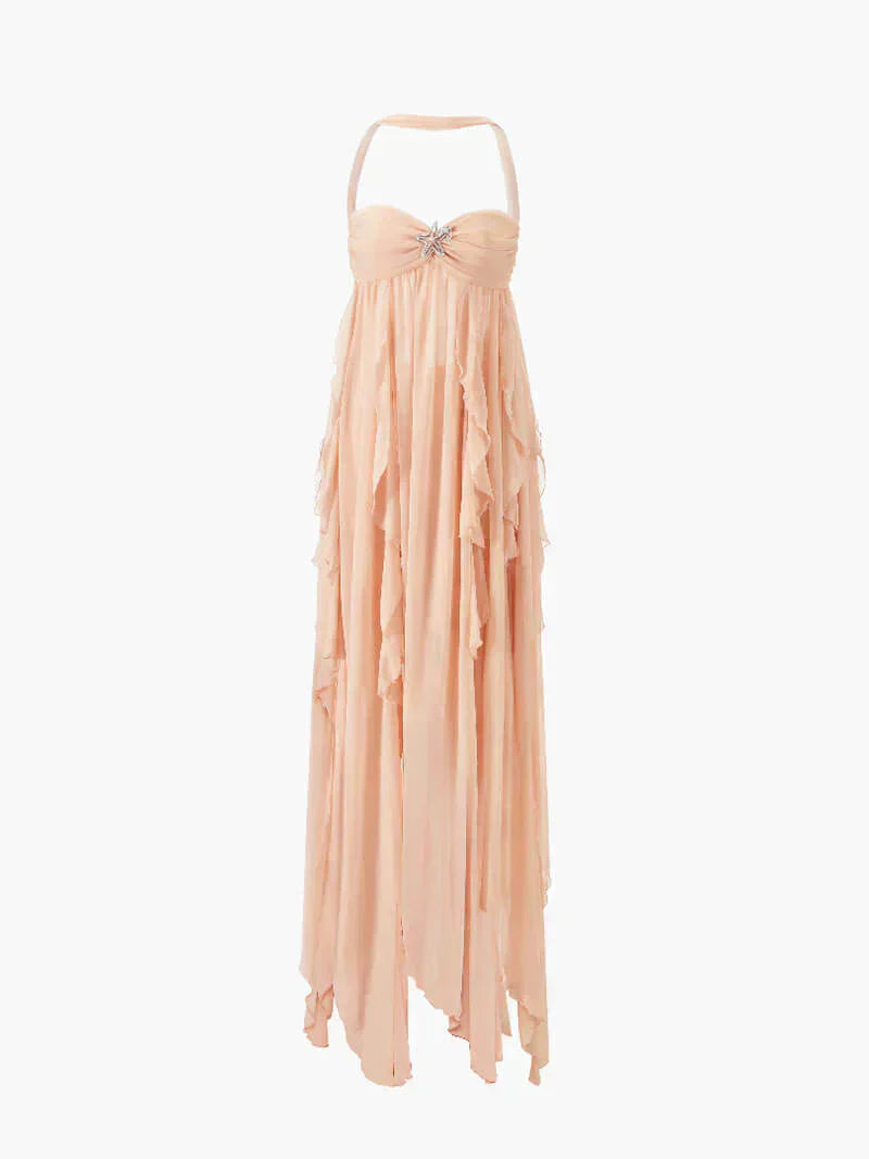 Romantic | Abito Maxi Con Rouches